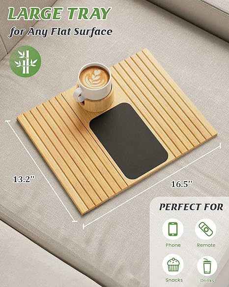 Modern Bamboo Sofa Tray – Alpine Elegance Meets Everyday Comfort
