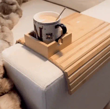 Modern Bamboo Sofa Tray – Alpine Elegance Meets Everyday Comfort