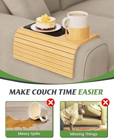 Modern Bamboo Sofa Tray – Alpine Elegance Meets Everyday Comfort